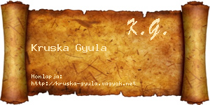 Kruska Gyula névjegykártya
